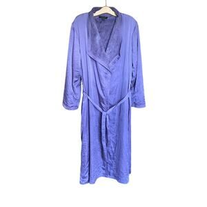 Donna Karan sleep Purple Plush interior satin feel fabric outer Robe medium
